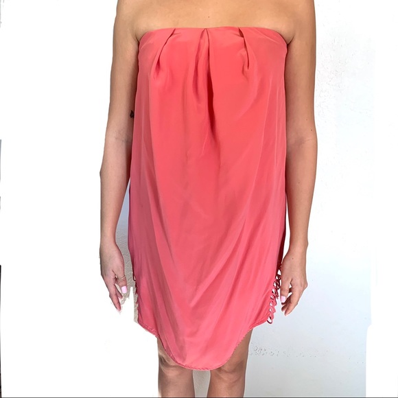 Zimmermann pink strapless silk mini dress size 2 - Picture 1 of 8